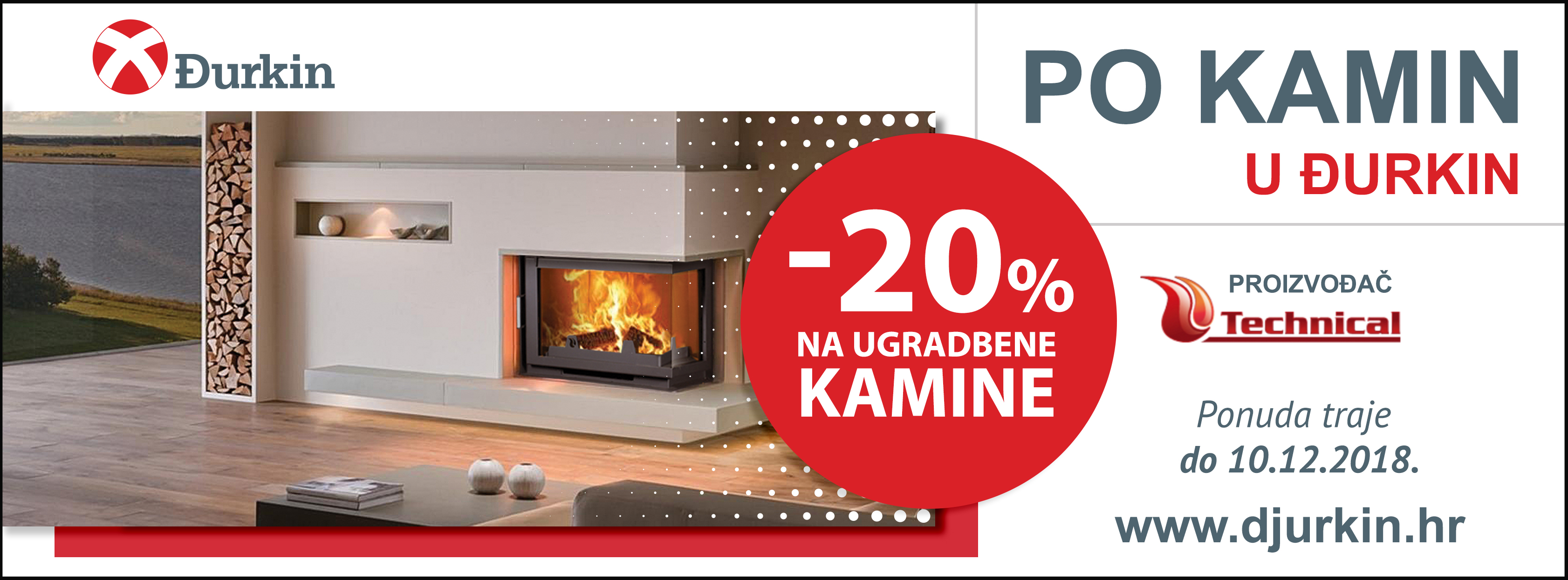 "Po kamin u Đurkin" -20% na ugradbene kamine